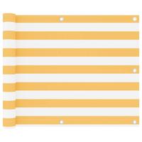 VidaXL Balkonscherm 75x400 cm oxford stof wit en geel - thumbnail