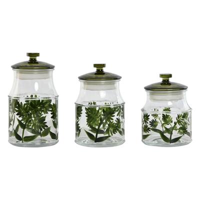 Set van 3 Potjes Home ESPRIT Groen Kristal 1,2 L 3 Onderdelen Set van 3 Potjes Home ESPRIT Groen Kristal 1,2 L 3 Onderdelen