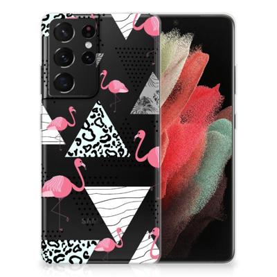 Samsung Galaxy S21 Ultra | TPU Hoesje | Flamingo Triangle