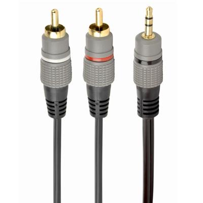 3.5 mm stereo plug to 2*RCA plugs 2.5m cable, gold-plated connectors