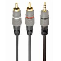 3.5 mm stereo plug to 2*RCA plugs 2.5m cable, gold-plated connectors - thumbnail