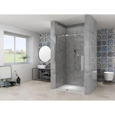 Van Rijn Products ST08 Nis Draaideur - 130x200cm - helder glas - dikte 8mm - 2 delig - muurprofiel - stabilisatiestang - Chroom ST08300130HECH Van Rijn Products ST08 Nis Draaideur - 130x200cm - helder glas - dikte 8mm - 2 delig - muurprofiel - stabilisatiestang - Chroom ST08300130HECH