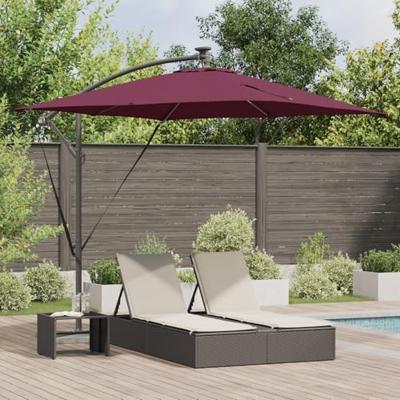 VidaXL Cantilever banana parasol bordeauxrood 249 x 249 x 250 cm VidaXL Cantilever banana parasol bordeauxrood 249 x 249 x 250 cm