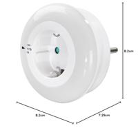 Hama Led-nachtlampje Circle M. Geïntegr. Stopcont. Lichtsensor Aanraakbev. - thumbnail