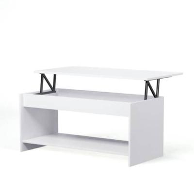 HAPPY Hedendaagse matte witte salontafel - L 100 x B 50 cm HAPPY Hedendaagse matte witte salontafel - L 100 x B 50 cm
