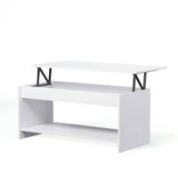HAPPY Hedendaagse matte witte salontafel - L 100 x B 50 cm - thumbnail