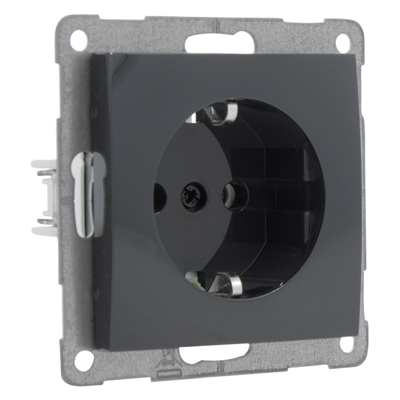 Q-Link S2 Contactdoos | 1-voudig | Randaarde | Antraciet - 66.083.42