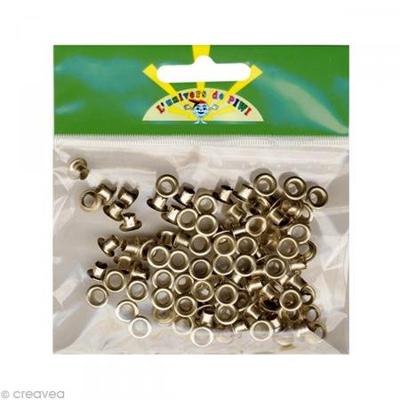 Graine Créative metalen oogjes 7 mm, doos met 100 stuks