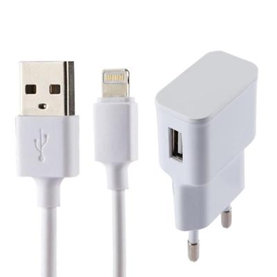 5V 2.1A Intellgent Identification USB Charger with 1m USB to 8 Pin Charging Cable EU Plug For iPhone X iPhone 8 iPhone 7 & 7 Plus iPhone 6 & 6s