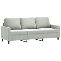 3-delige Loungeset met kussens fluweel lichtgrijs - thumbnail