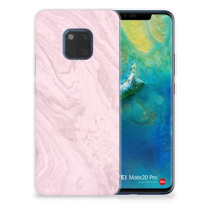 Huawei Mate 20 Pro | TPU | Siliconen hoesje | Marble Pink - Origineel Cadeau Vriendin