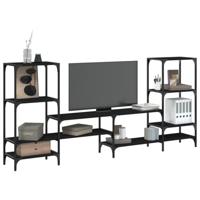 Tv-meubel 206,5x28,5x95 cm bewerkt hout zwart - thumbnail