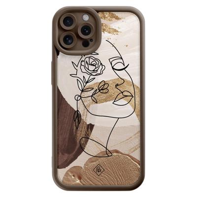 iPhone 12 Pro bruine case - Abstract gezicht bruin iPhone 12 Pro bruine case - Abstract gezicht bruin