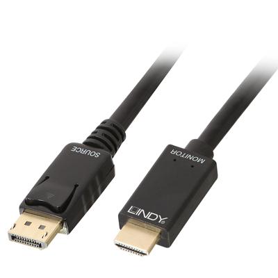 LINDY DisplayPort / HDMI Adapterkabel DisplayPort-stekker, HDMI-A-stekker 2.00 m Zwart 36922 DisplayPort-kabel