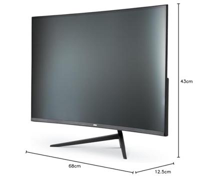 Nilox NXM272K14401 Gebogen Gaming-Monitor 27 Inch, 2K Met 144 Hz Frequentie En 1 Ms Responstijd, HDMI-Ingangen En DP, Heldere En Scherpe Beelden Voor Vloeiend Spelen