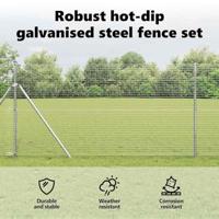 VidaXL Afrasteringspaal zilver 25 x 1,2 m (25 x 25 mm gaas) staal - thumbnail