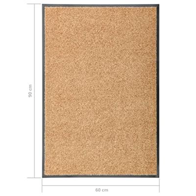 Deurmat wasbaar 60x90 cm crme - thumbnail