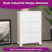 Opbergkast industrieel 75x40x115 cm metaal wit - thumbnail