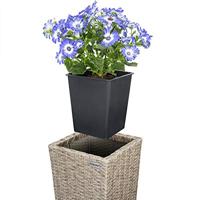 Bloempotten polyrotan set van 3 stuks in creme - thumbnail