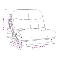 Futon slaapbank met matras 100x206x11 cm gempregneerd hout - thumbnail