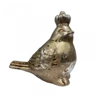 Beeld Vogel met Kroon Zilver/Goud 13cm - thumbnail
