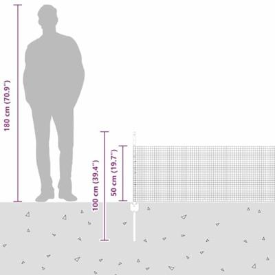 VidaXL Hek met paal zilver 0,5 x 50 m staal