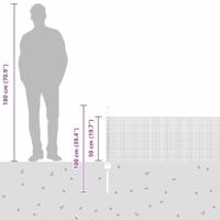 VidaXL Hek met paal zilver 0,5 x 50 m staal - thumbnail