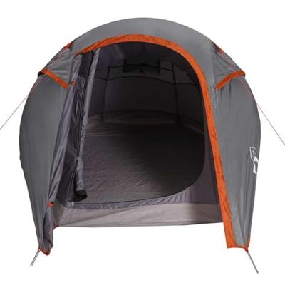 Tunneltent 3-persoons waterdicht grijs en oranje Tunneltent 3-persoons waterdicht grijs en oranje