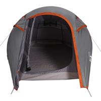 Tunneltent 3-persoons waterdicht grijs en oranje - thumbnail