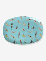 Rechthoekig bord van melamine RETRO SWIMSTER RICE hemelsblauw - thumbnail