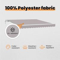 VidaXL Inklapbaar zonnescherm lichtgrijs 350 x 250 cm stof - thumbnail