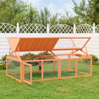 VidaXL Dierenren 200x112,5x74 cm massief grenenhout bruin - thumbnail