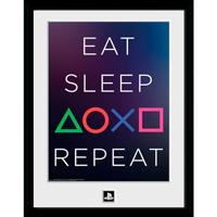 Playstation Framed Print - Eat Sleep Repeat (30x40cm) - thumbnail