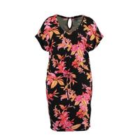 MS Collection gebloemde tuniek zwart/roze/rood - thumbnail