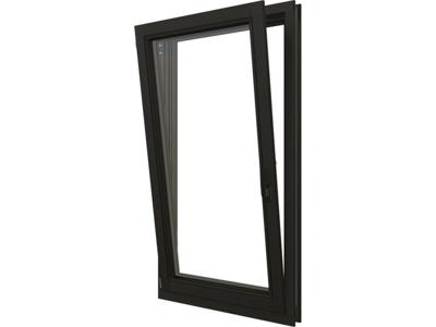 Trendhout Draai/kiepraam - 77,4x137,4 cm - linksdraaiend - zwart - incl. raambeslag- - - Trendhout