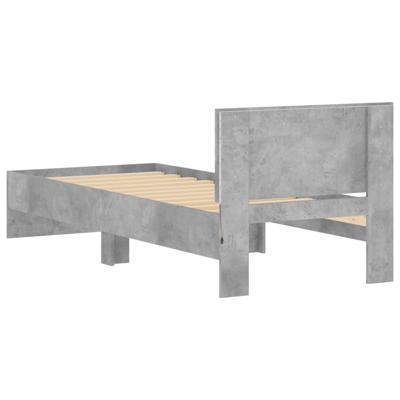 Bedframe met hoofdeinde en LED betongrijs 120x190 cm