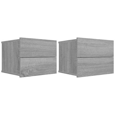 Nachtkastjes 2 st 40x30x30 cm bewerkt hout grijs sonoma eiken