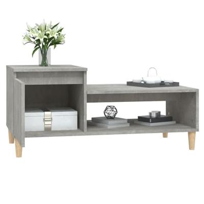 Salontafel 100x50x45 cm bewerkt hout betongrijs