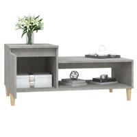 Salontafel 100x50x45 cm bewerkt hout betongrijs - thumbnail
