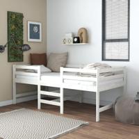 Bedframe zonder matras massief grenenhout wit 90x200 cm - thumbnail