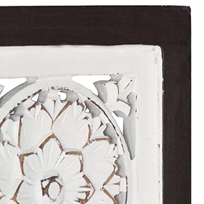 VidaXL Wandpaneel handgesneden 40x40x1,5 cm mdf bruin en wit