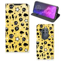 Mobiel BookCase Motorola One Zoom Punk Geel - thumbnail