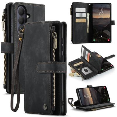 Caseme Samsung Galaxy S26 PU leren hoesje - portemonnee - Zwart Caseme Samsung Galaxy S26 PU leren hoesje - portemonnee - Zwart