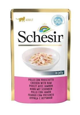 SCHESIR in jelly Chicken with ham - nat kattenvoer - 50 g
