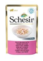 SCHESIR in jelly Chicken with ham - nat kattenvoer - 50 g - thumbnail
