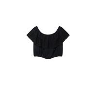 Violeta by Mango off shoulder top zwart - thumbnail