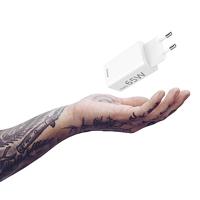 Hama Snellader GaN 1x USB-C PD 1x USB-A QC Mini-oplader 65 W Wit - thumbnail