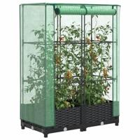 VidaXL Plantenbak verhoogd met kashoes 80x40x123 cm rattanlook - thumbnail