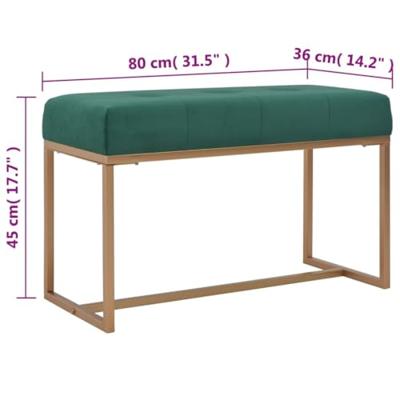 Bankje 80 cm fluweel groen