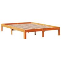 Bedframe zonder matras massief grenenhout wasbruin 140x200 cm - thumbnail